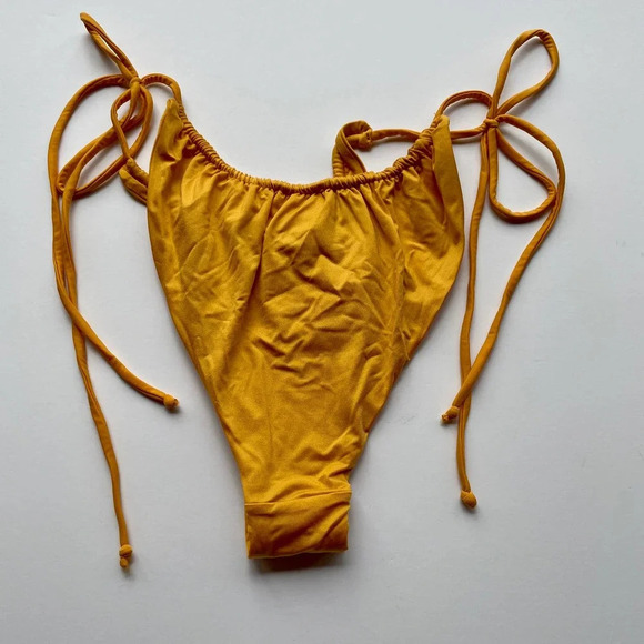 Monica Hansen Beachwear Miami Vice String Bikini Bottom Yellow Size Small NEW - Picture 5 of 8